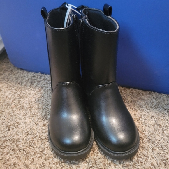 Black Leather Ankle Boots - Picture 1 of 4